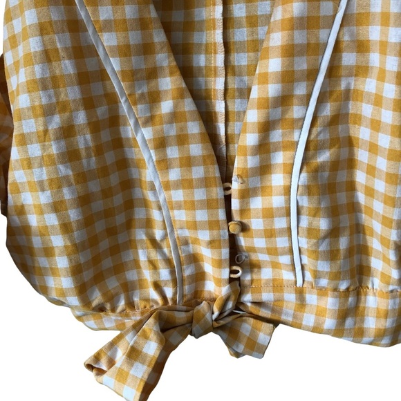The Fifth Label Womens Idyllic Gingham Tie Front Crop Top - Picture 6 of 16